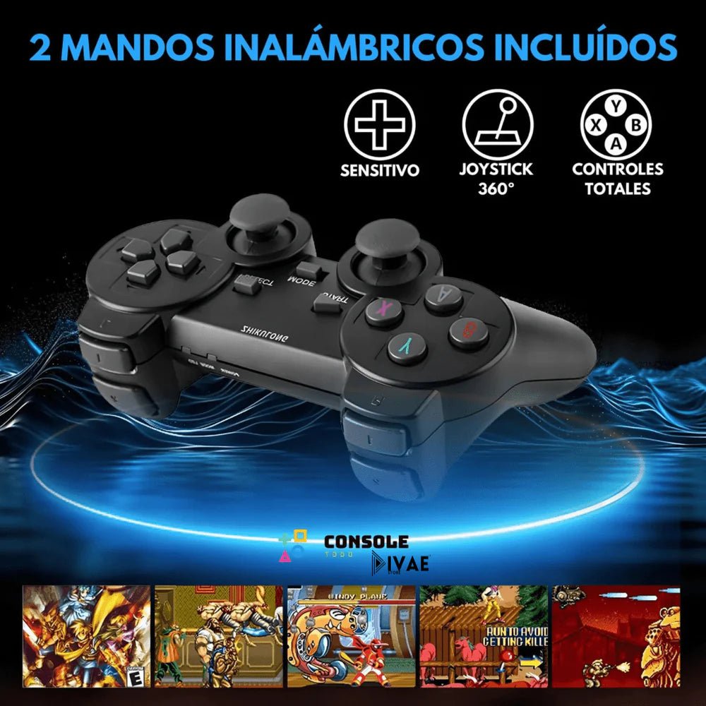 GameStick Retro 10.000 juegos 2 Controles Inalambricos + 2 Regalos - Diversión nostálgica para toda la familia