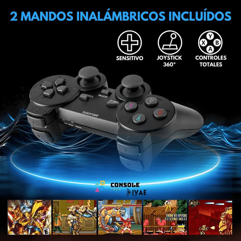 Consola Retro 10.000 juegos 2 Controles Inalambricos + 2 Regalos - Diversión nostálgica para toda la familia