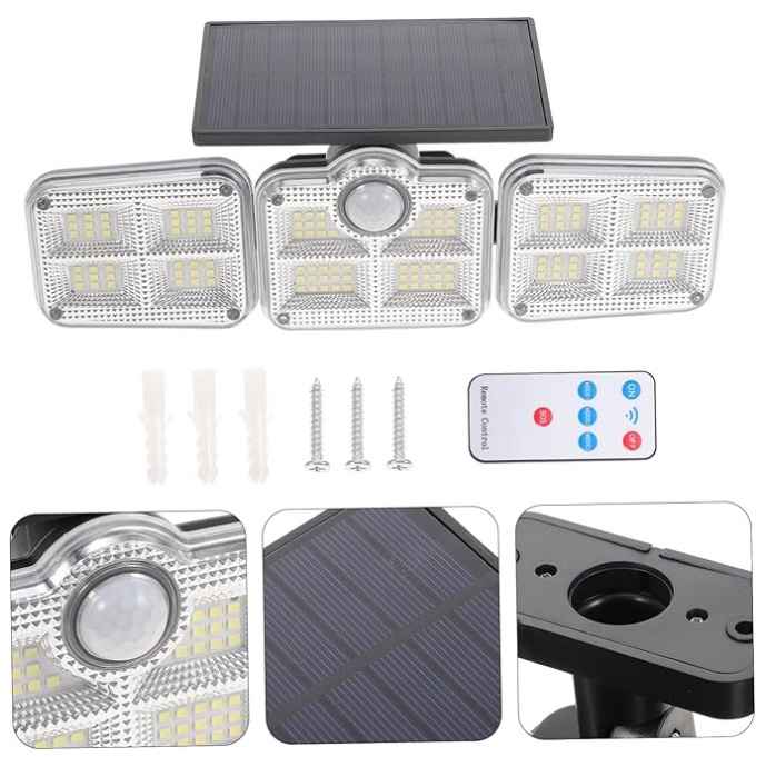 Reflector Solar 3 Cabezales HomeLight + Lampara Tipo Cámara de Regalo