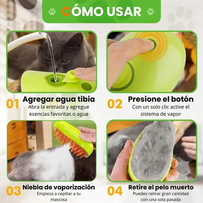 Cepillo Vaporizador 3 en 1 para Mascotas + 1 Pelota mágica GRATÍS - OFERTA BLACK FRIDAY!